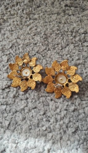 Boucles doreilles - tournesols - clips vintage - Anne Ghez années 80