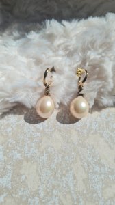  vermeil silver 925 earrings with faux pearls