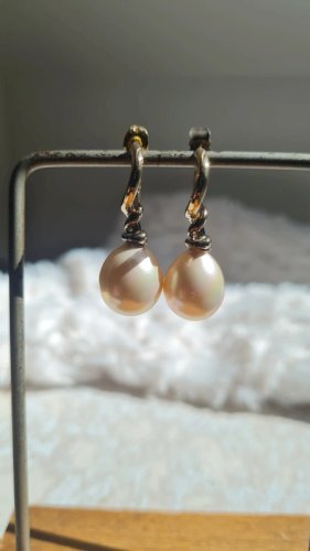 boucles doreilles vermeil en argent 925 et fausses perles