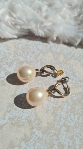 boucles doreilles vermeil en argent 925 et fausses perles