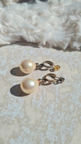 boucles doreilles vermeil en argent 925 et fausses perles