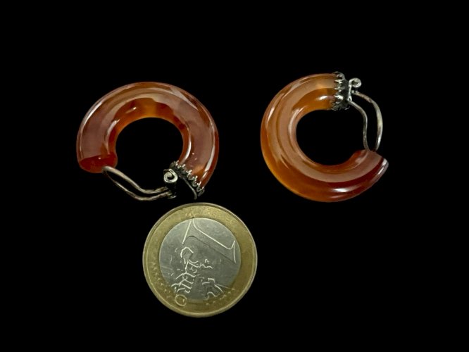 Boucles d’oreilles vintage clips Bakelite vers 1930/ 1950 Creoles  Chic Retro