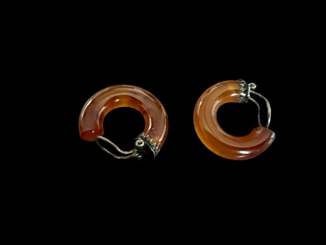 Boucles d’oreilles vintage clips Bakelite vers 1930/ 1950 Creoles  Chic Retro