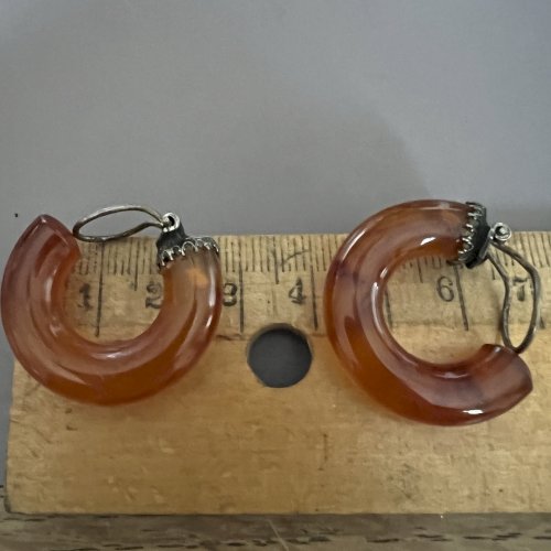 Boucles d’oreilles vintage clips Bakelite vers 1930/ 1950 Creoles  Chic Retro