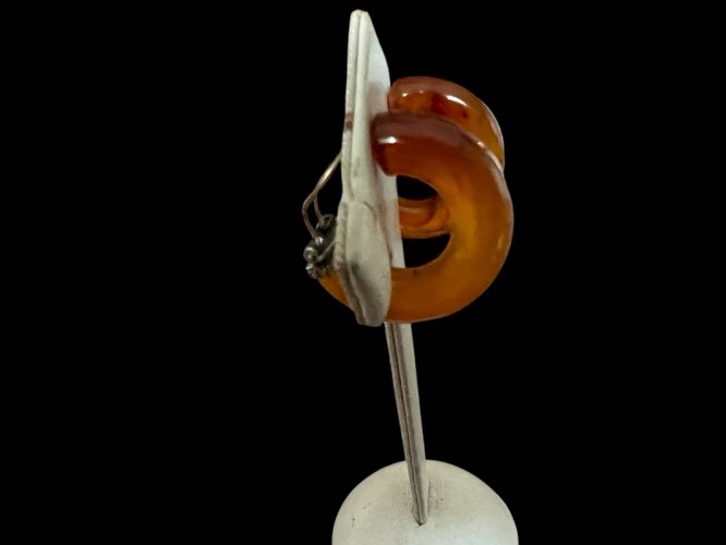 Boucles d’oreilles vintage clips Bakelite vers 1930/ 1950 Creoles  Chic Retro