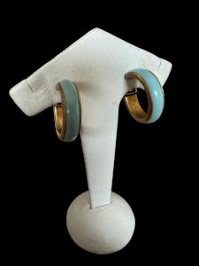 Vintage bicolor clip earrings circa 1950 elegant chic retro hoops
