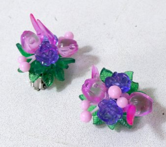 Vintage fruit lucite earrings from the 80s