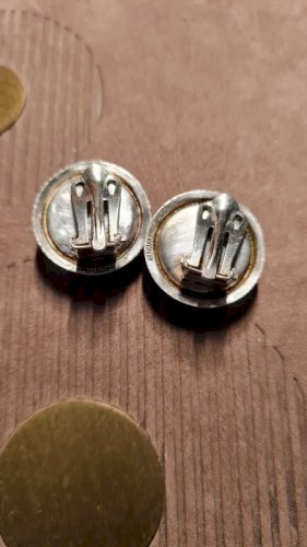 Boucles doreilles vintage Germany - ancien clips - imitation turquoise