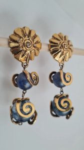 Boucles doreilles vintage Poggi - clips - bijoux