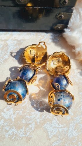 Boucles doreilles vintage Poggi - clips - bijoux