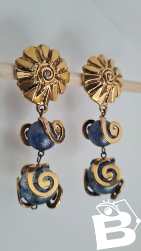 Boucles doreilles vintage Poggi - clips - bijoux