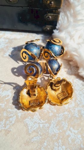 Boucles doreilles vintage Poggi - clips - bijoux