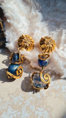 Boucles doreilles vintage Poggi - clips - bijoux