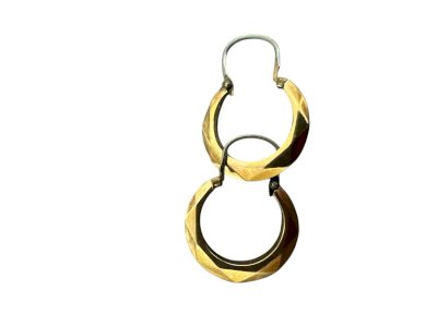 Vintage earrings from 1930/1950 Beveled Hoop Gold Chic Retro