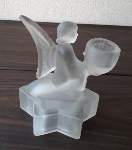 Angel glass candlestick