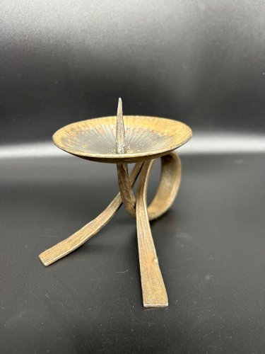 bougeoir brutaliste en fer forgé