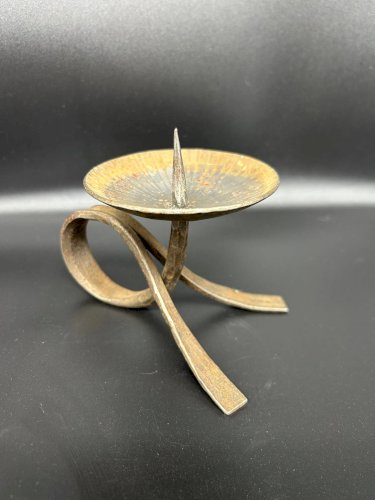 bougeoir brutaliste en fer forgé