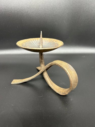 bougeoir brutaliste en fer forgé