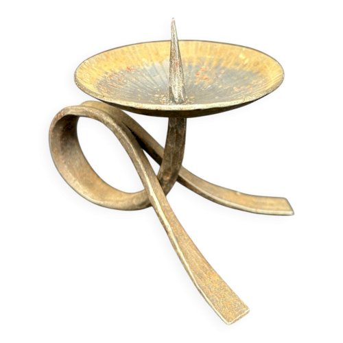 bougeoir brutaliste en fer forgé