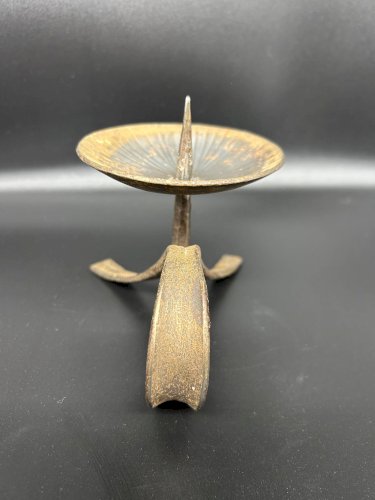 bougeoir brutaliste en fer forgé