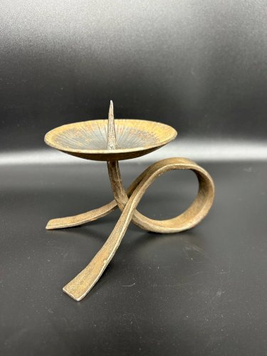 bougeoir brutaliste en fer forgé