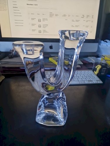 Bougeoir chandelier  en cristal de Daum 21 cm