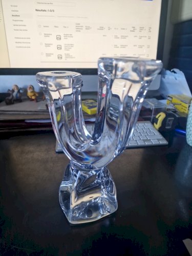 Bougeoir chandelier  en cristal de Daum 21 cm