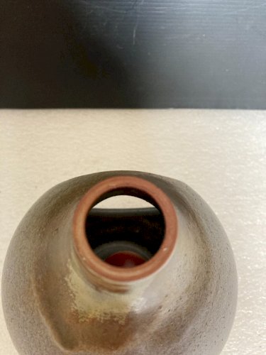 Bougeoir  cheminée Lampe Céramique Grès signé à identifier  artisanat poterie