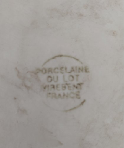 Bougeoir cube porcelaine Virebent Vintage 60-70s