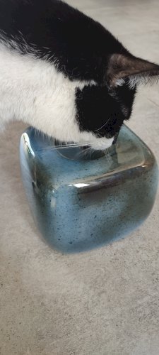 Bougeoir cube porcelaine Virebent Vintage 60-70s