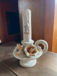 Antique Venetian ceramic candlestick