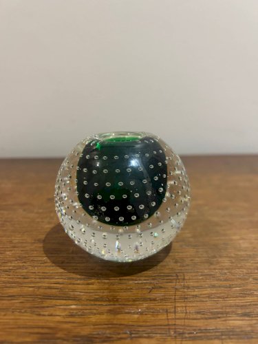 Bougeoir en cristal bullé murano
