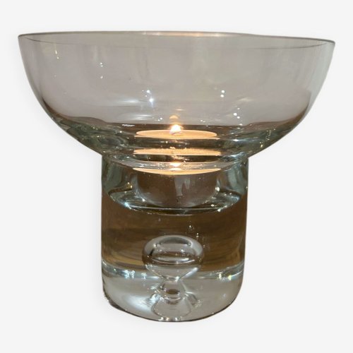 Bougeoir en cristal bullé