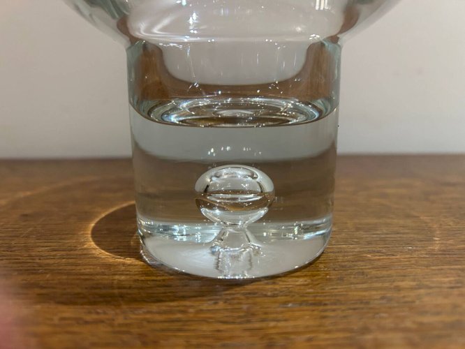 Bougeoir en cristal bullé