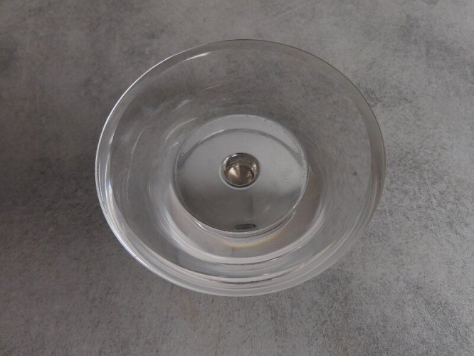 BOUGEOIR EN CRISTAL ET CHROME
