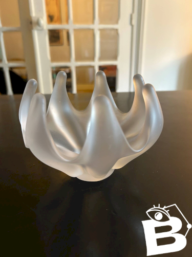 Bougeoir en cristal givré