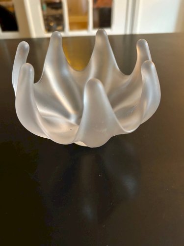 Bougeoir en cristal givré