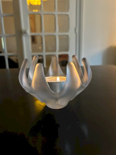 Bougeoir en cristal givré