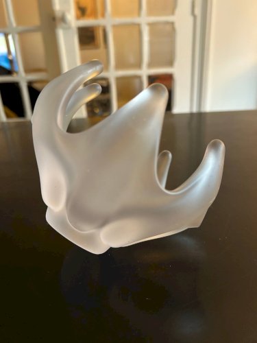 Bougeoir en cristal givré