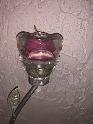 Bougeoir en forme de roses à 2 branches bougies fournies 