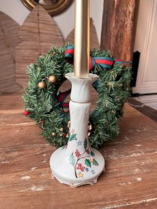 Bougeoir en porcelaine de Limoges décor Noël