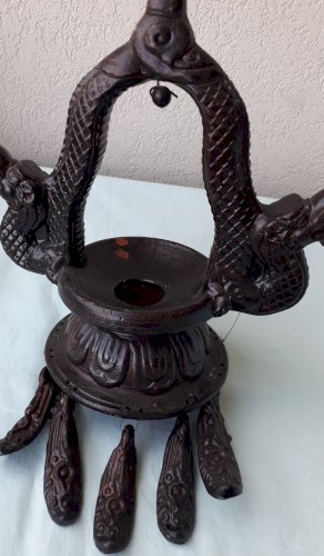 Bougeoir en terre cuite asiatique