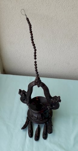 Bougeoir en terre cuite asiatique