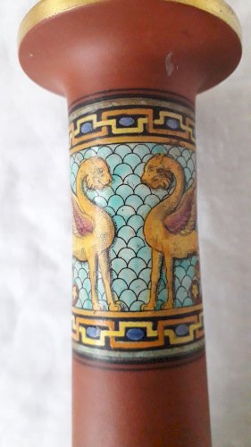 Bougeoir en terre cuite