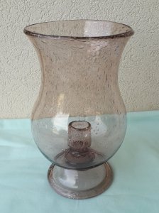 Bougeoir en verre bullé