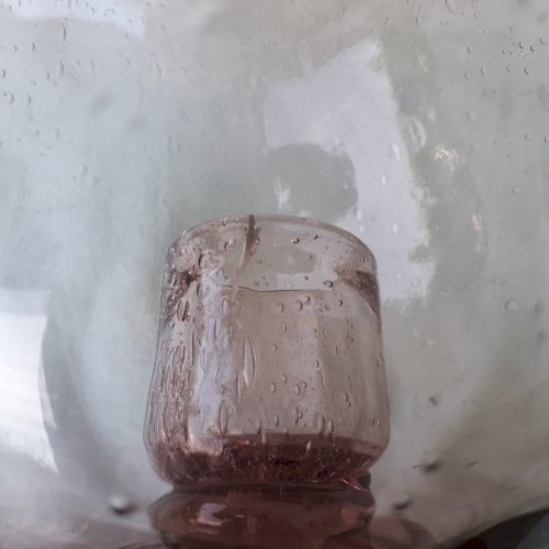 Bougeoir en verre bullé