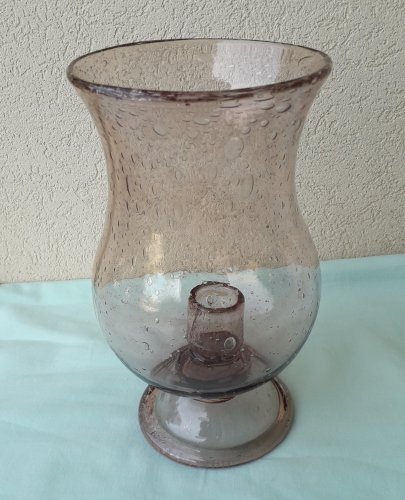 Bougeoir en verre bullé