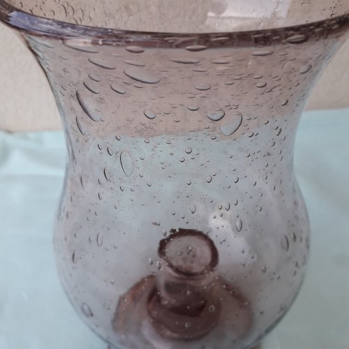 Bougeoir en verre bullé