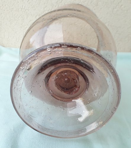 Bougeoir en verre bullé