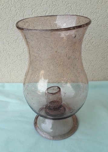 Bougeoir en verre bullé